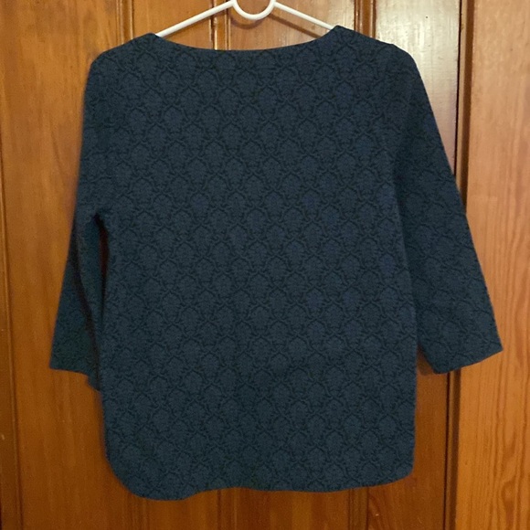 Loft filigree jacquard 3/4 sleeve top - Picture 2 of 4